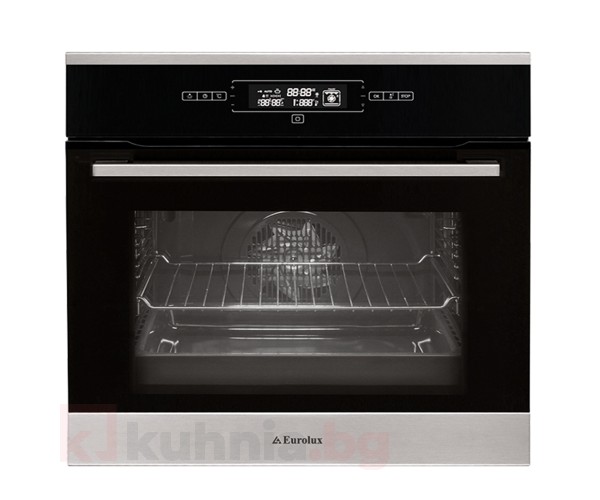 Фурна за вграждане FVS TC11CT2 XS Инокс / Черно стъкло Eurolux