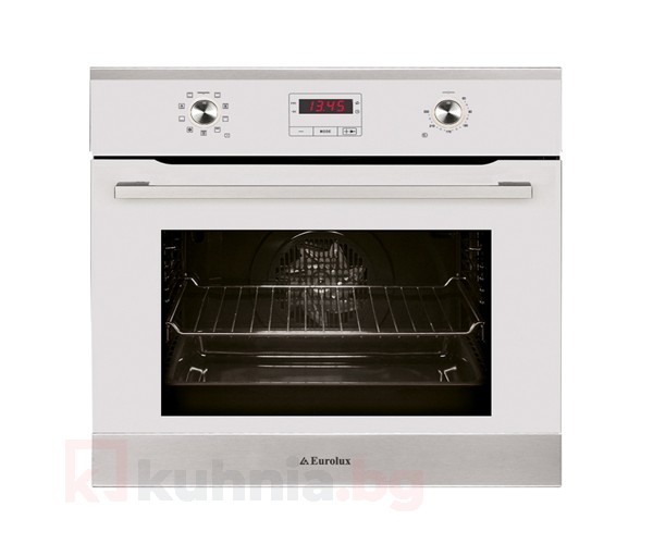 Фурна за вграждане  FVS 9EPBCT1 XS / W - Бяло стъкло / Инокс Eurolux 