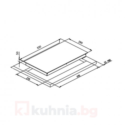 Бял стъклокерамичен плот HBE TC3 FV W Еurolux