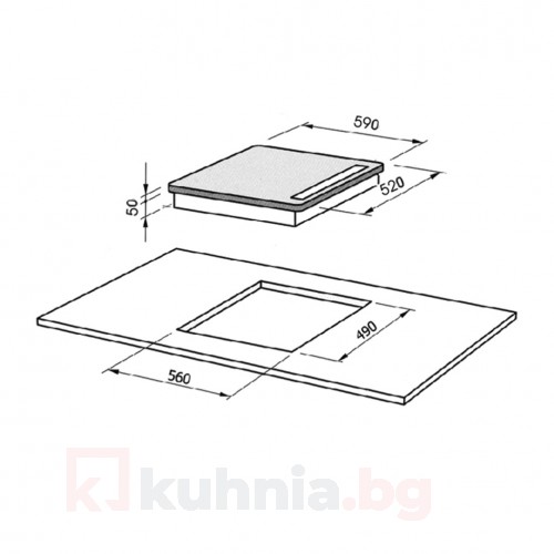 Бял стъклокерамичен плот HBE TC4 FV W Eurolux