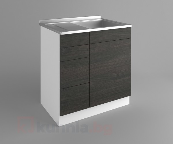 Долен кухненски шкаф с мивка - с четири работещи чекмеджета Вега