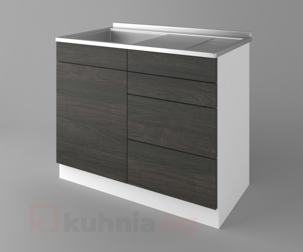 Долен кухненски шкаф с мивка - с четири работещи чекмеджета Вега