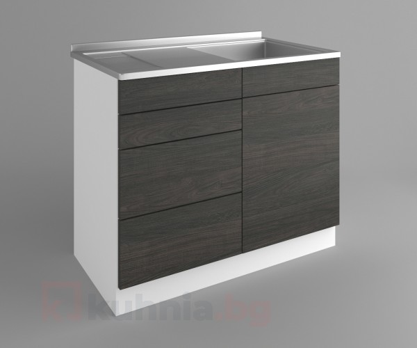 Долен кухненски шкаф с мивка - с четири работещи чекмеджета Вега