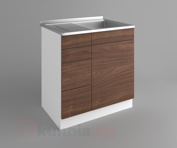 Долен кухненски шкаф с мивка - с четири работещи чекмеджета Атлас