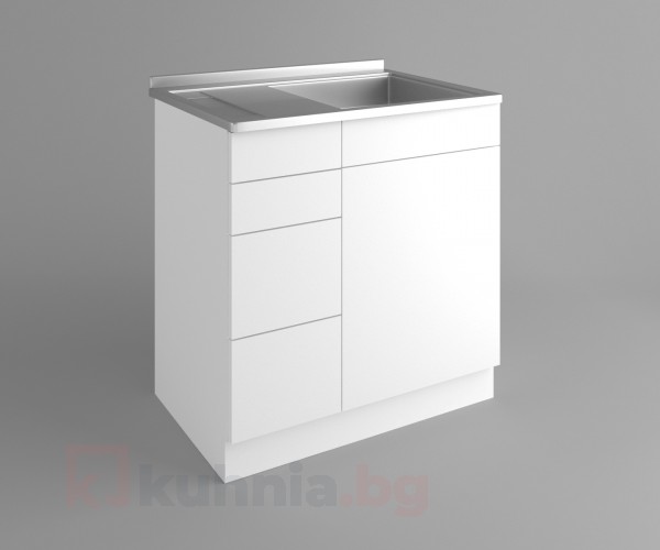 Долен кухненски шкаф с мивка - с четири работещи чекмеджета Нарцис
