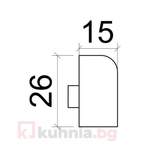 Външен ъгъл за водобранна лайстна- вертикален