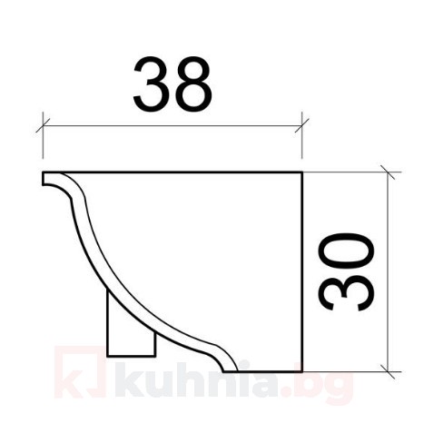 Вътрешен ъгъл за водобранна лайстна 