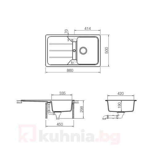 Мивка за вграждане TEKA - Simpla 45 B-TG 