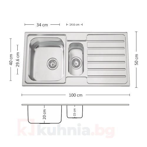 Мивка за вграждане TITAN 100.2 TI