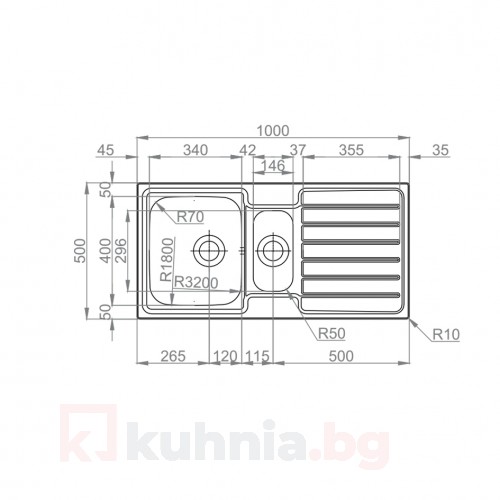 Мивка за вграждане TITAN 100.2 TI