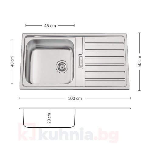 Мивка за вграждане TITAN BB 100.1 R TI LEKS