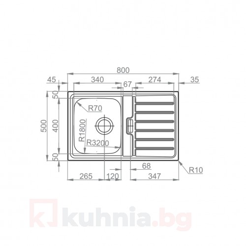 Мивка за вграждане TITAN 80.1 TI