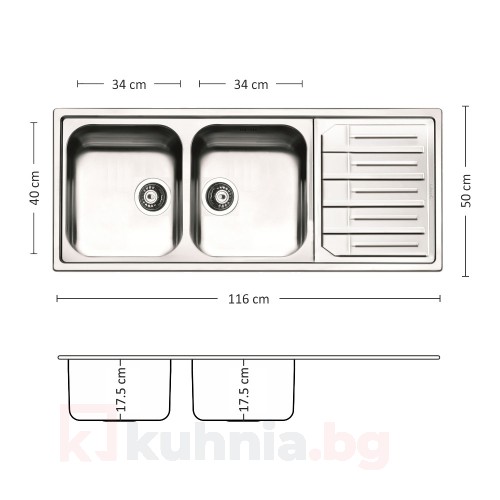 Мивка за вграждане MELODIA 116.2 TI