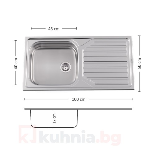 Мивка за вграждане POWER BB 100.1 SI LEKS