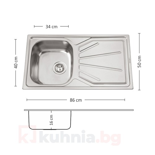 Мивка за вграждане FIRST 86.1 SI