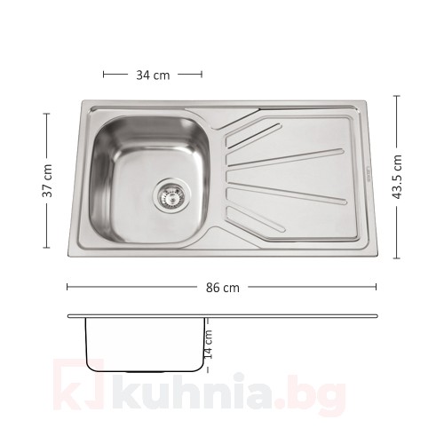 Мивка за вграждане  FIRST 85.1 SI