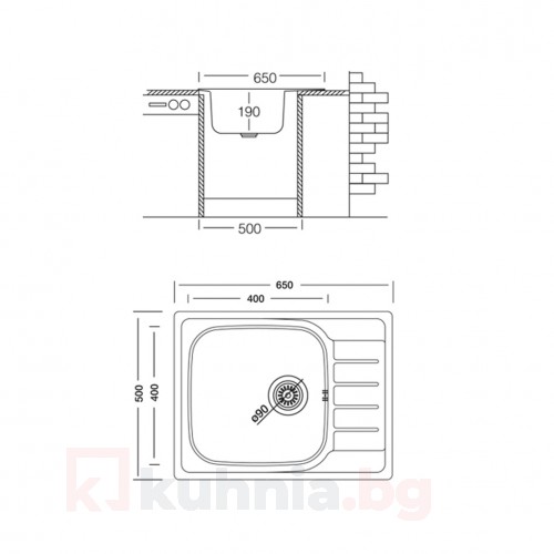 Мивка за вграждане COMPACT BB 65.1 SI