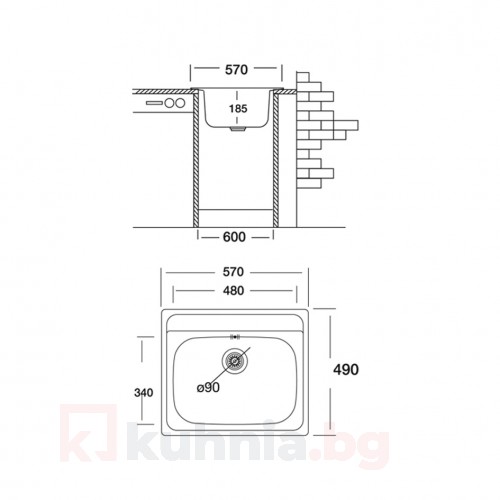 Мивка за вграждане COMPACT 570 SI