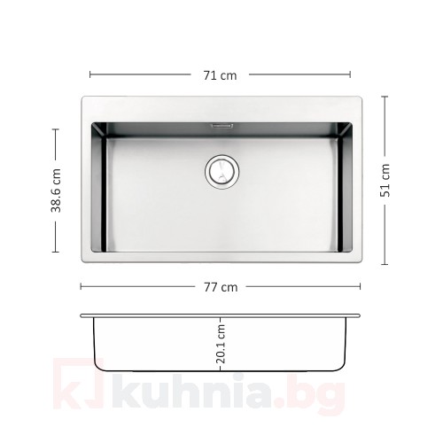 Мивка за вграждане MEGA 770 FI
