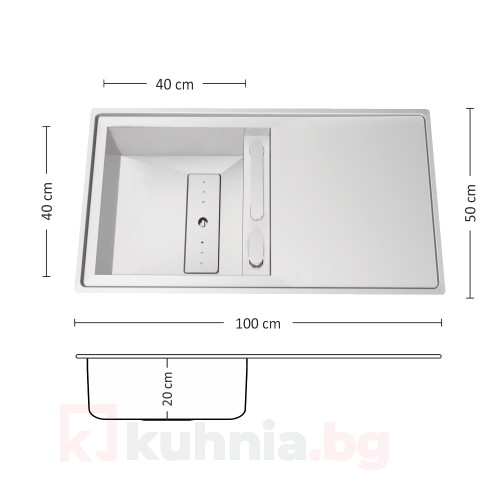 Мивка за вграждане  LEKSIA 100.1 FI