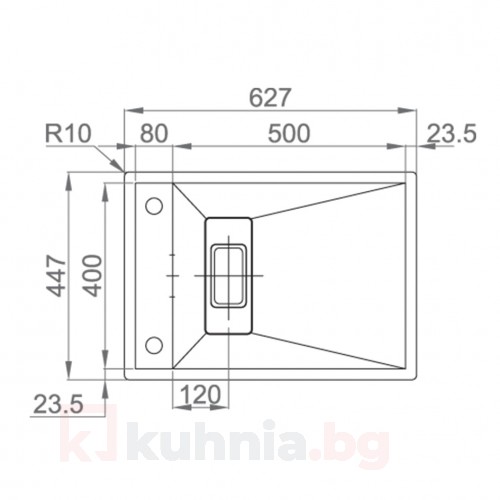 Мивка за вграждане LEKSIA 627 FI/U