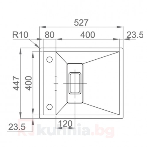 Мивка за вграждане  LEKSIA 527 FI/U