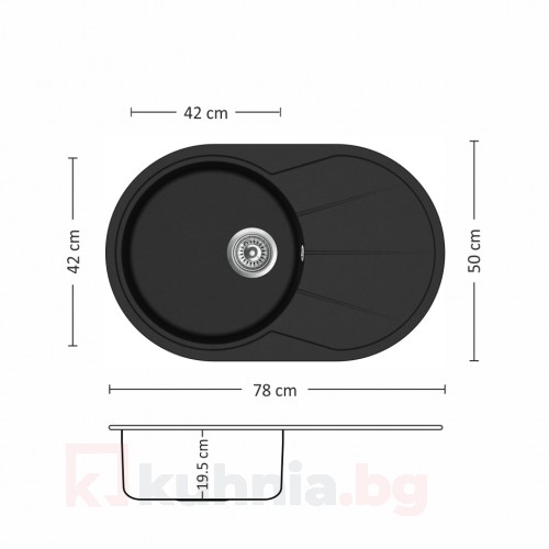Вградена мивка - LISA ROUND 78.1 SI