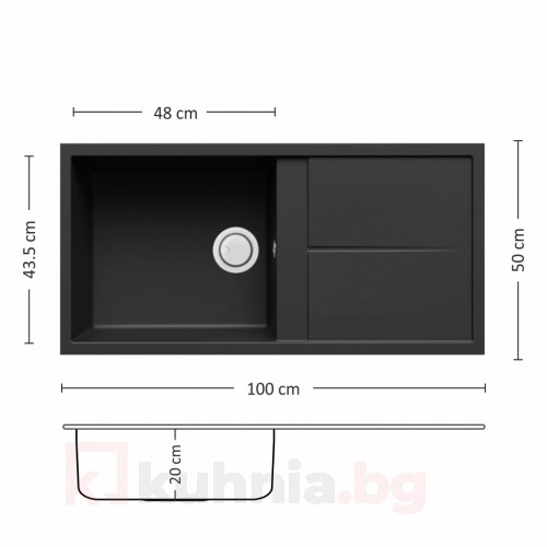 Мивка за вграждане над плот UNICO PLUS BB 100.1 SI