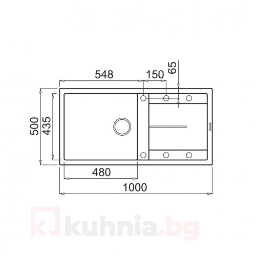 Мивка за вграждане над плот UNICO PLUS BB 100.1 SI