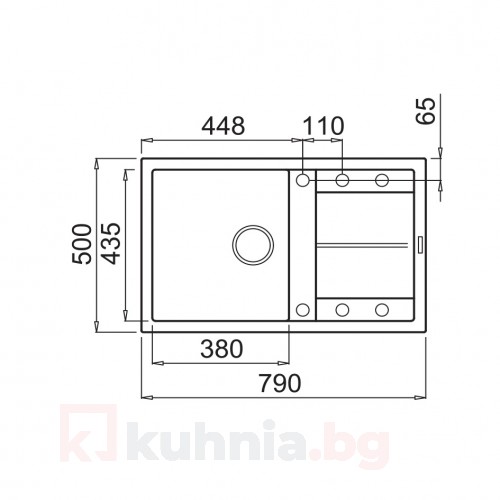 Мивка за вграждане над плот UNICO PLUS 79.1 SI