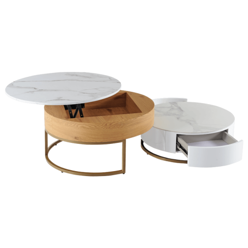 Комплект холни масички TAMPA 1 - бял + бук