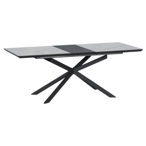 Разтегателна трапезна маса OMAHA - бял - тъмносив