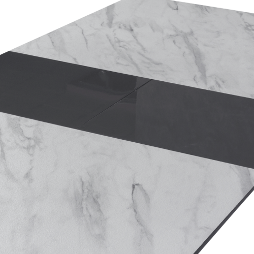 Разтегателна трапезна маса OMAHA - бял - тъмносив