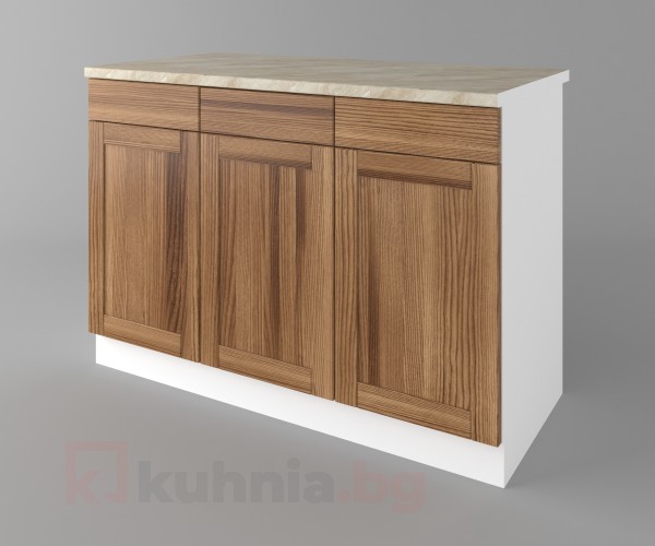 Долен кухненски шкаф с три чекмеджета и три врати Калатея - Канела