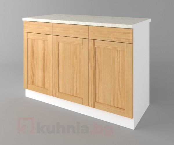 Долен кухненски шкаф с три чекмеджета и три врати Калатея - Натурална