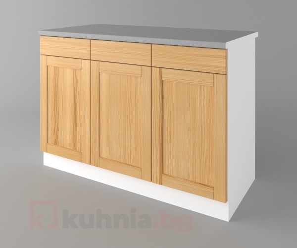 Долен кухненски шкаф с три чекмеджета и три врати Калатея - Натурална