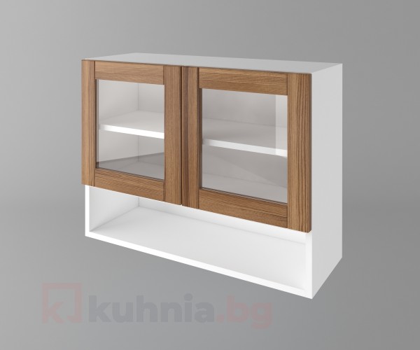 Шкаф с две врати за стъкло и ниша