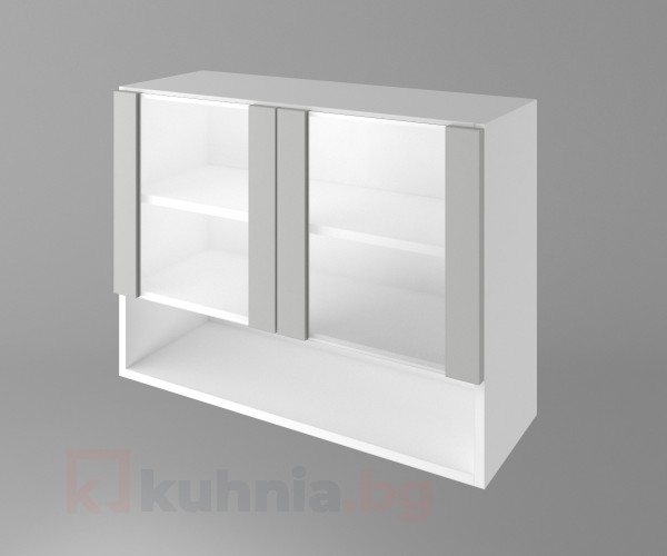 Шкаф с две остъклени врати и ниша