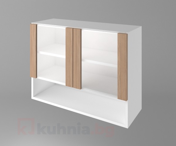 Шкаф с две остъклени врати и ниша