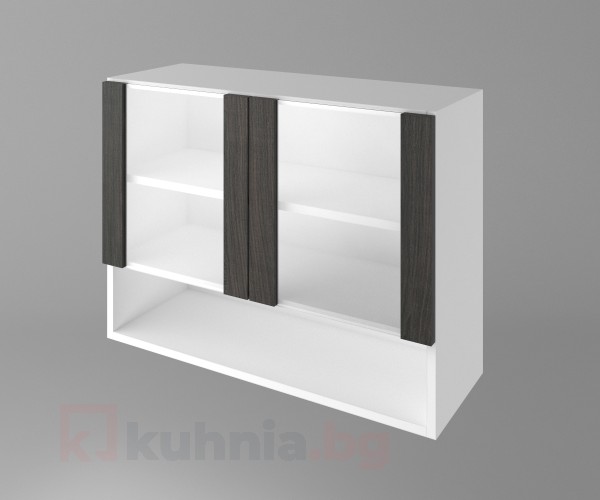 Шкаф с две остъклени врати и ниша