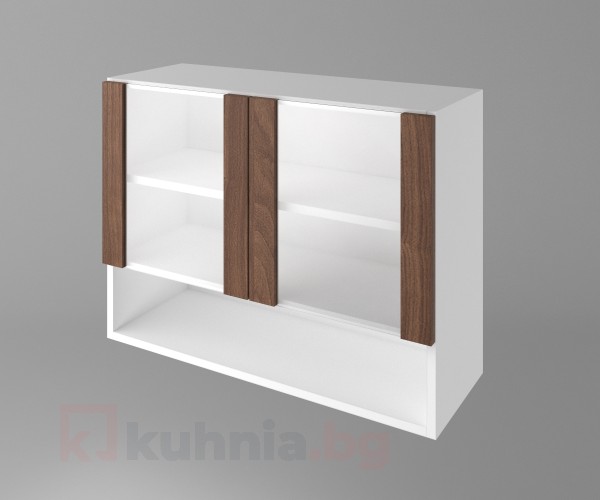 Шкаф с две остъклени врати и ниша