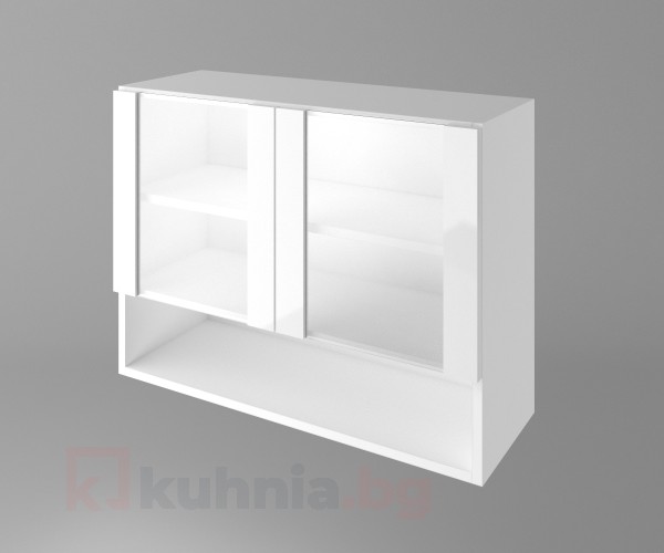 Шкаф с две остъклени врати и ниша