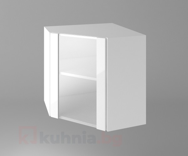 Шкаф за вътрешен ъгъл с една остъклена врата