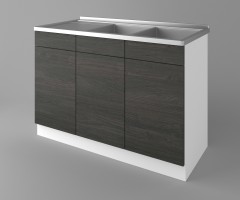 Долен кухненски шкаф с двукоритна мивка Вега 1