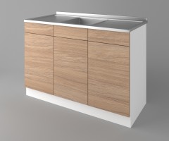 Долен кухненски шкаф с мивка - с две работещи чекмеджета Поларис 1