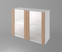 Горен кухненски шкаф с две врати за стъкло Поларис 1