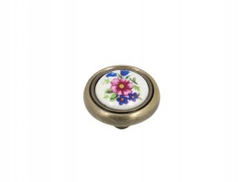 Метална дръжка с керамика - синьо цвете 3350 1