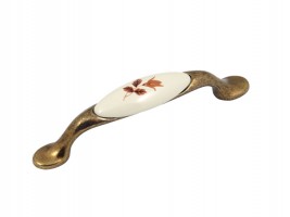 Метална ретро дръжка злато с керамика 8240  1