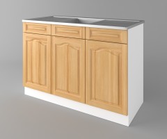 Долен кухненски шкаф с мивка - с две работещи чекмеджета Астра - Натурална 1