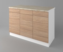 Долен кухненски шкаф с три чекмеджета и три врати Поларис 1